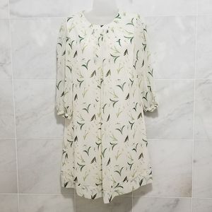 Eva Mendes Sabrina White Floral Dress Sheer S